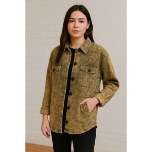 Zenana Shacket Women S Acid Wash Shirt Y2K Grunge‎ Indie Sleaze Streetwear